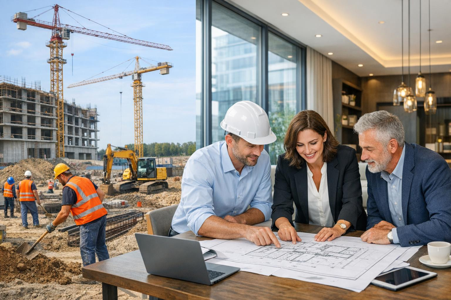 Full solutions from construction work to finishing    < Professional construction service  combines comprehensive project management and strict quality contr