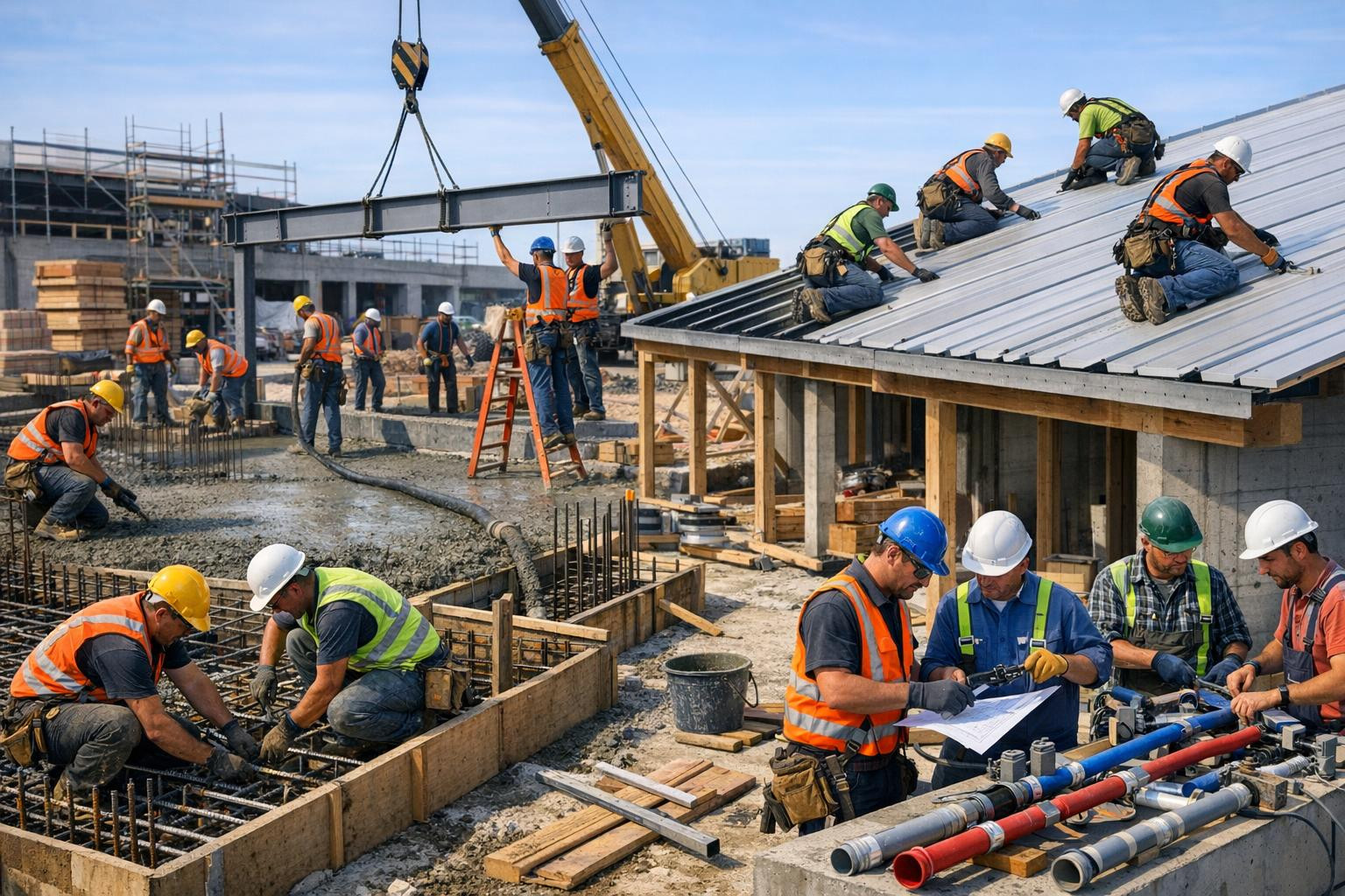 Full construction solution  covering a significant stage of each construction project - from the establishment of a strong foundation to safe electrical and pip