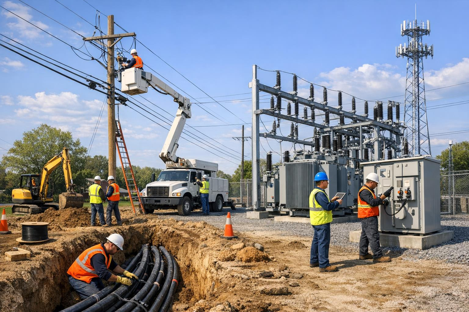 Safe electricity and communications networks  provide business, community and infrastructure with a continuous connection and a peaceful future. From full servi