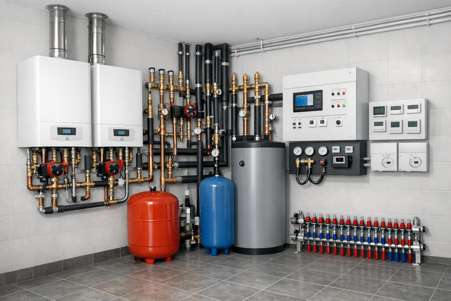 Effective technical rooms and heating installation - reliability and energy savings in one solution     Technological rooms  and   heating installation  form th