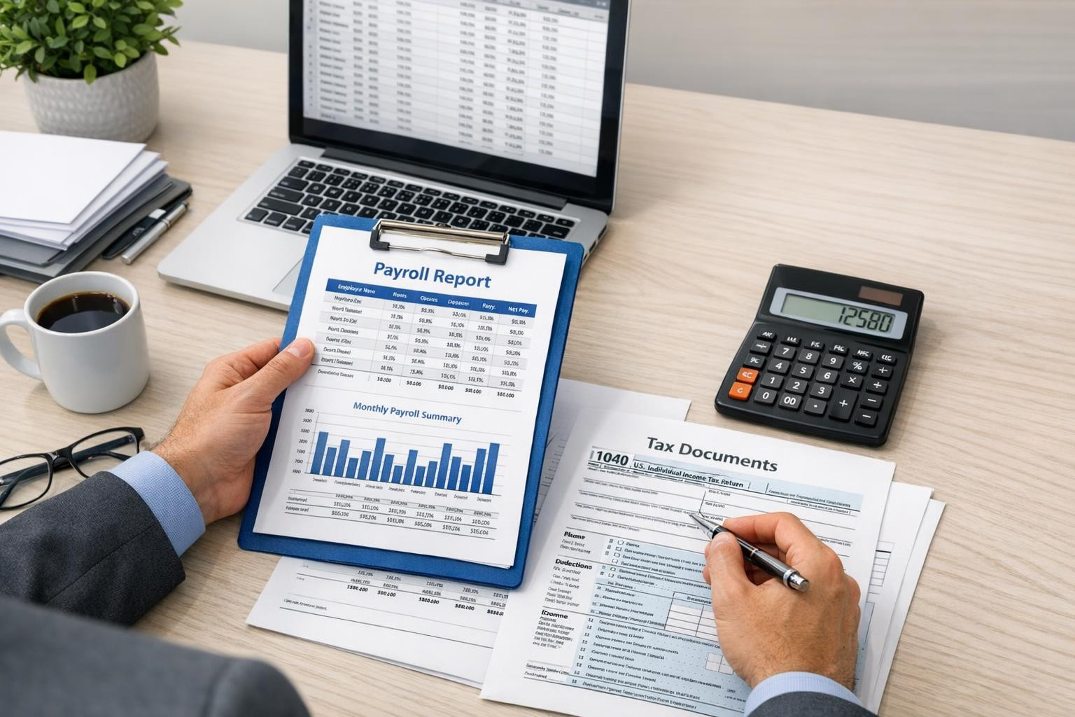 Wage management  and personnel management can burden both small and larger companies: daily wage calculations, tax accounting and employee document management t