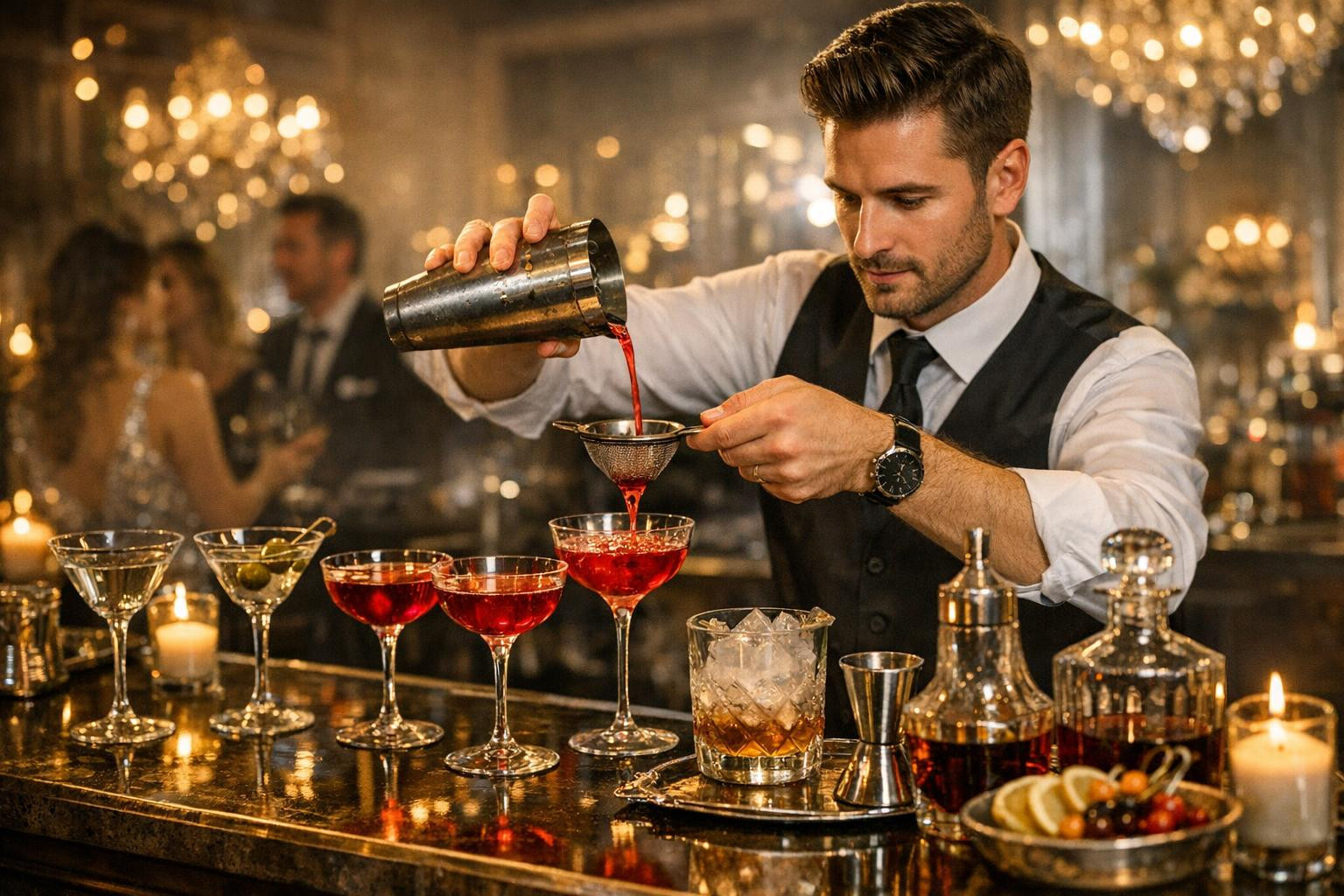 The perfect bar service creates a mood for the event or restaurant ...