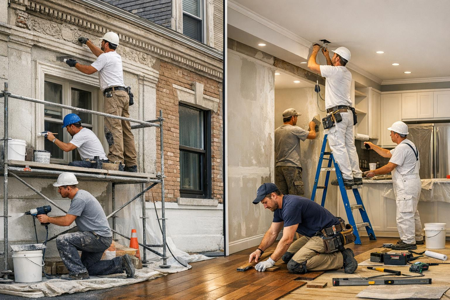 Renovation works  offer fast and long-term innovations in the appearance and functionality of real estate: facade work, interior finishing and energy-efficient 