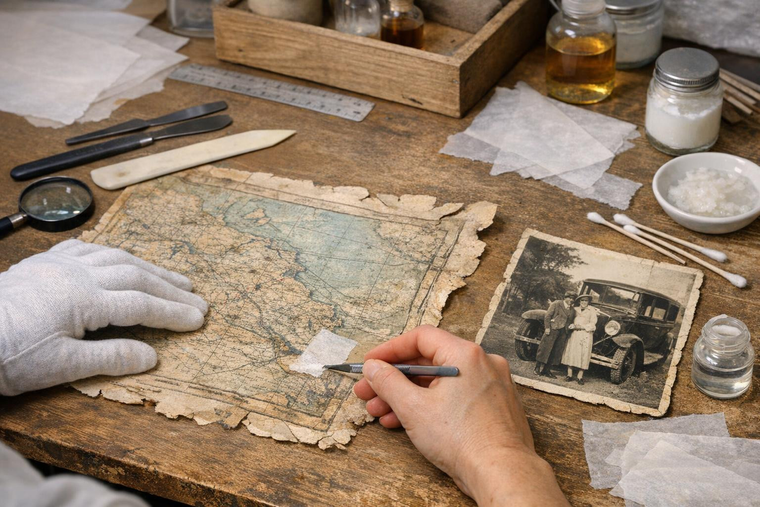 What we offer     Paber restoration  ensures that the information and original appearance of publications, maps, photos and important documents are preserved th