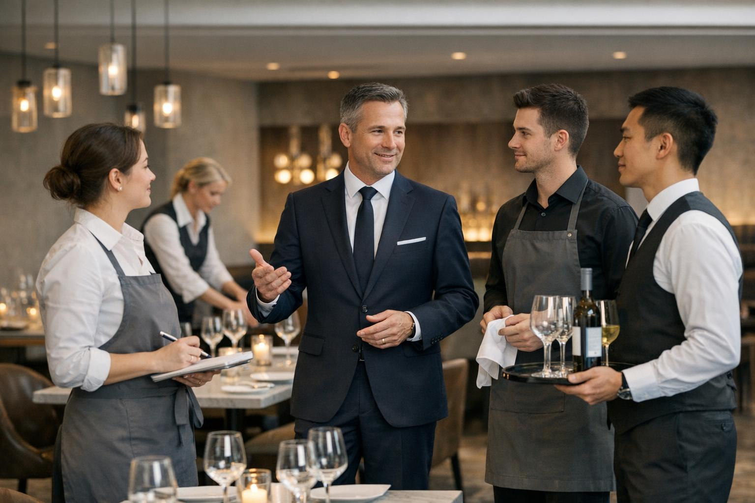 Restaurant management combines strategic business management and ...