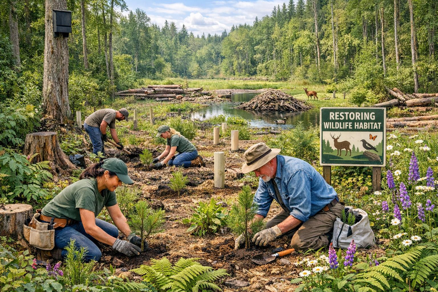 Why is reforestation important?   < Forest reforestation  ensures long-term health of the trees, increases resilience to climate change and protects forest b