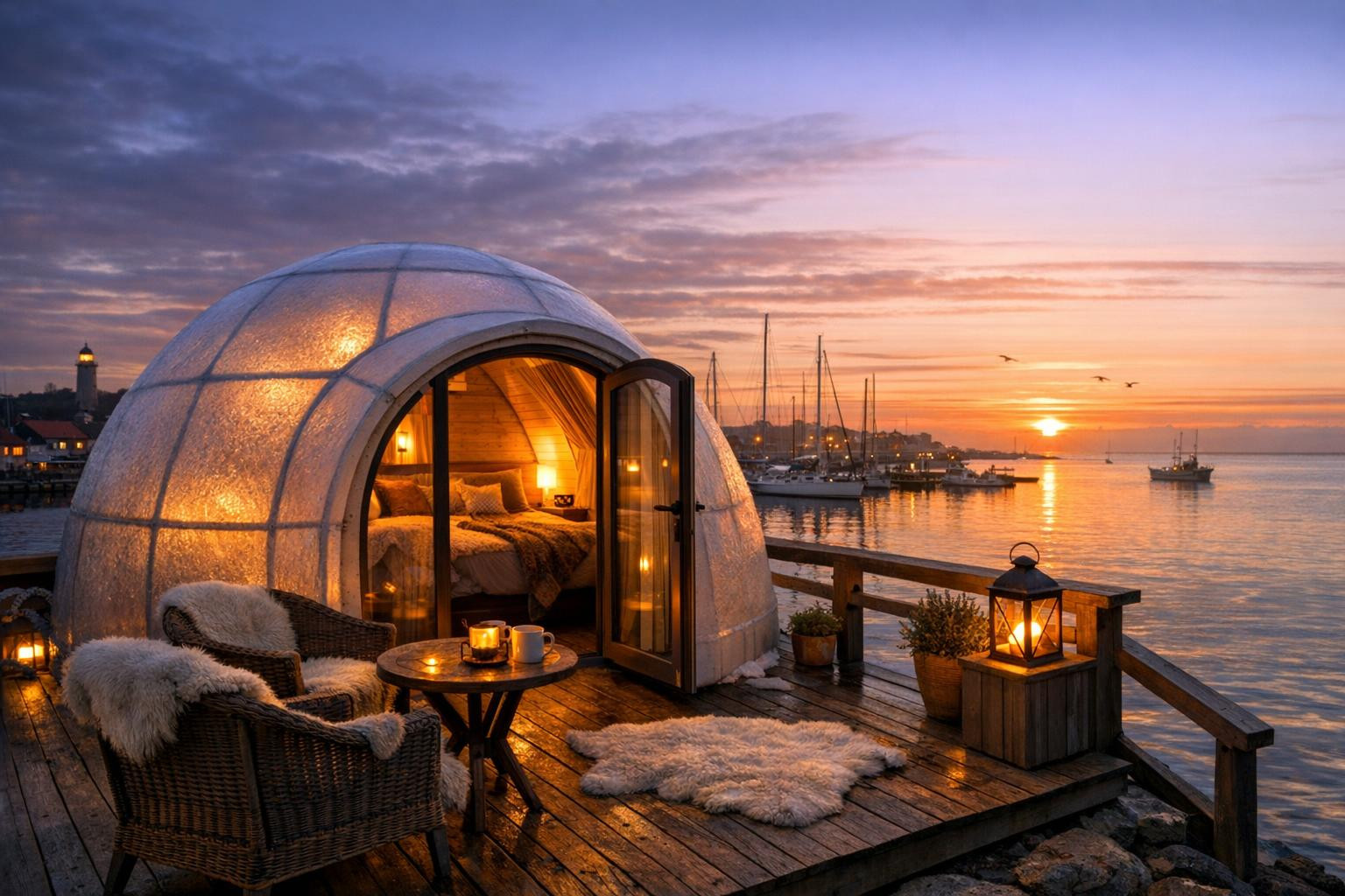 Glumaja offers an intimate and stylised stay where a glass dome combines comfort and a wide sea view. Perfect romantic stop for couples or a quick short trip to
