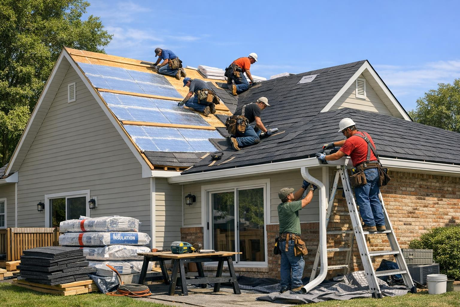 What does full roofing installation offer?   < The roofing installation   covers all works from selection of suitable roofing material to final inspection an