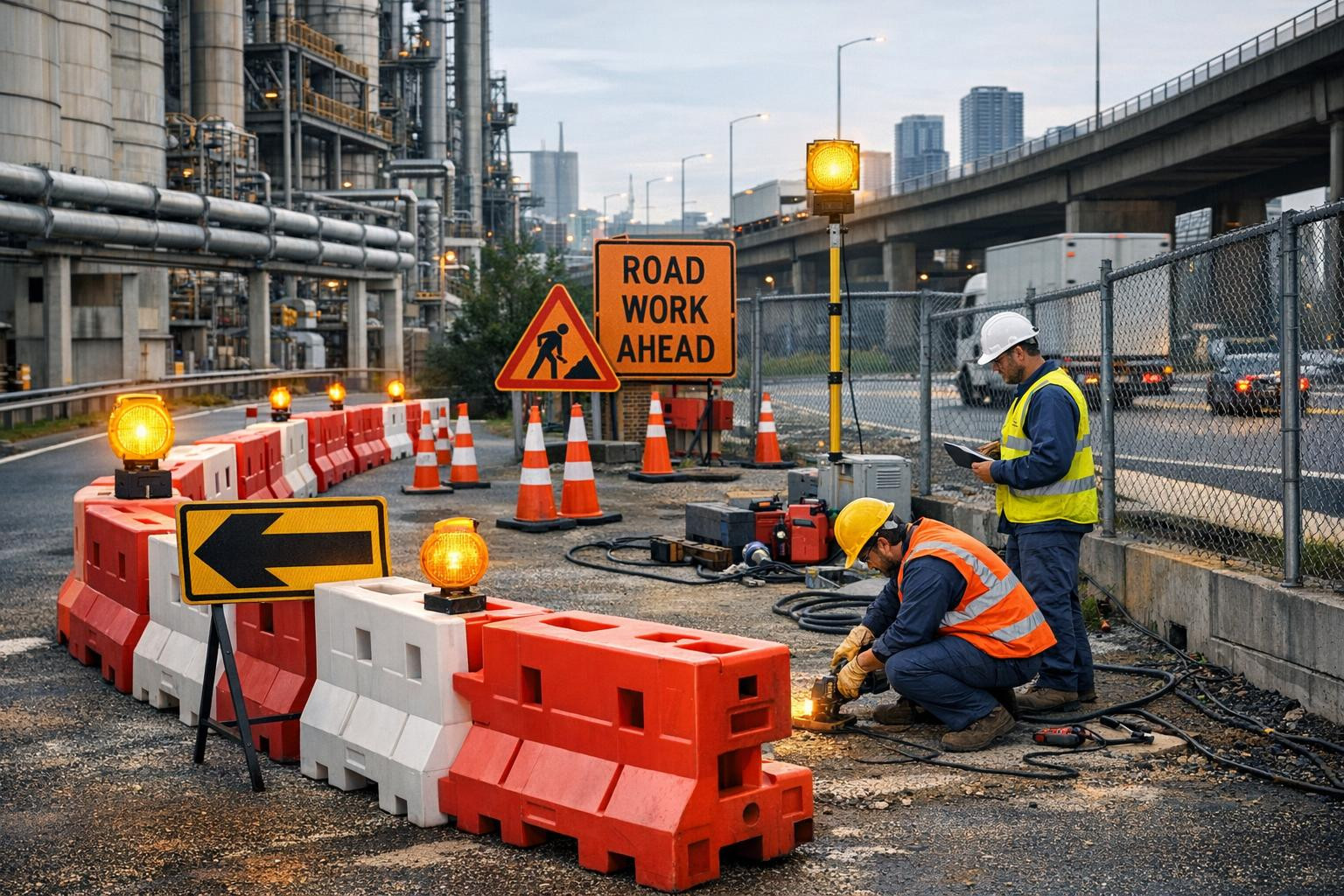 Complete safety solutions for industrial and traffic areas    < Effective, compliant and fast approach   ensures the safety of jobs, construction sites and p