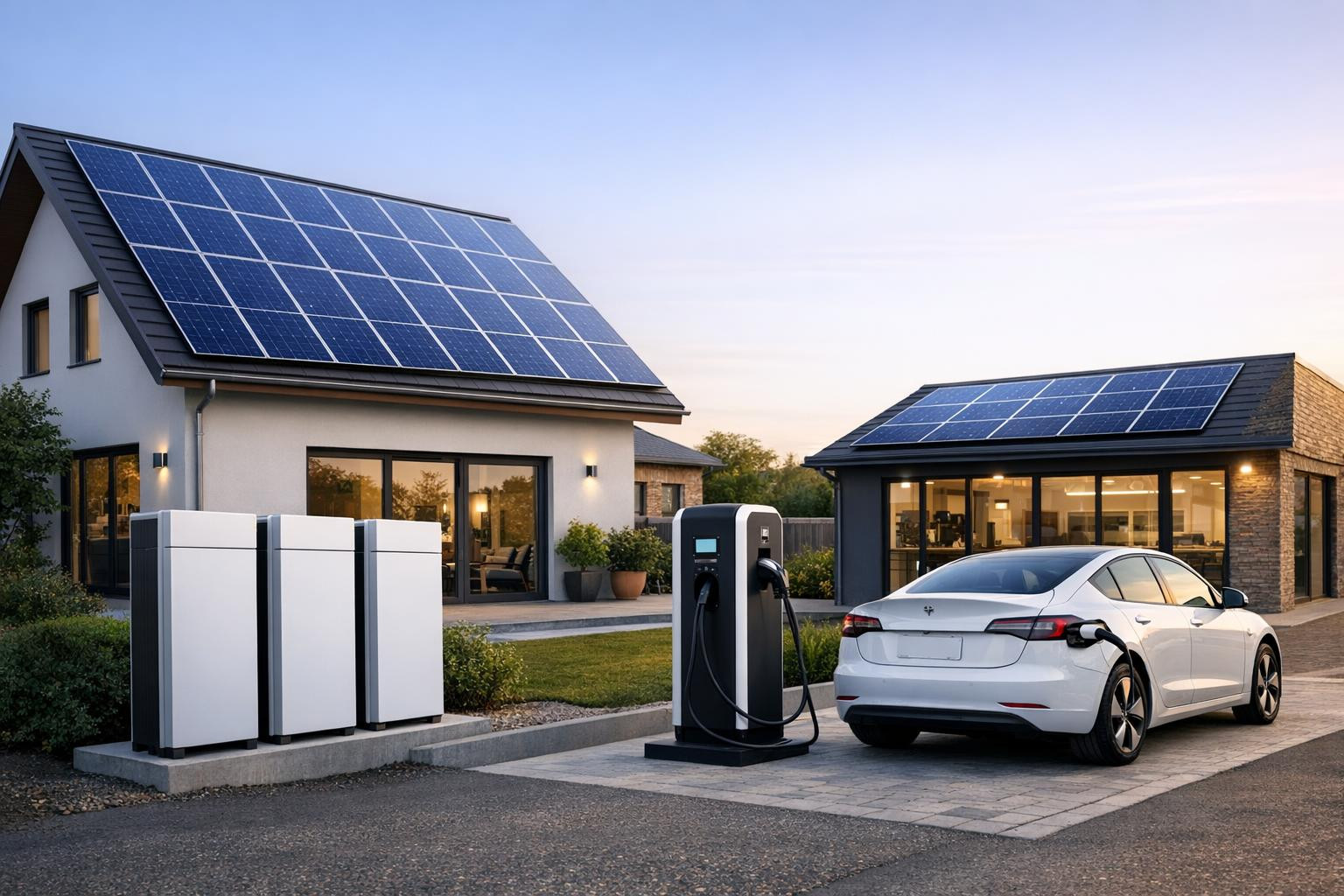 New home or company energy supply  and end up dependent on the network - fully integrated solar solutions ensure lower electricity costs, greater independence a