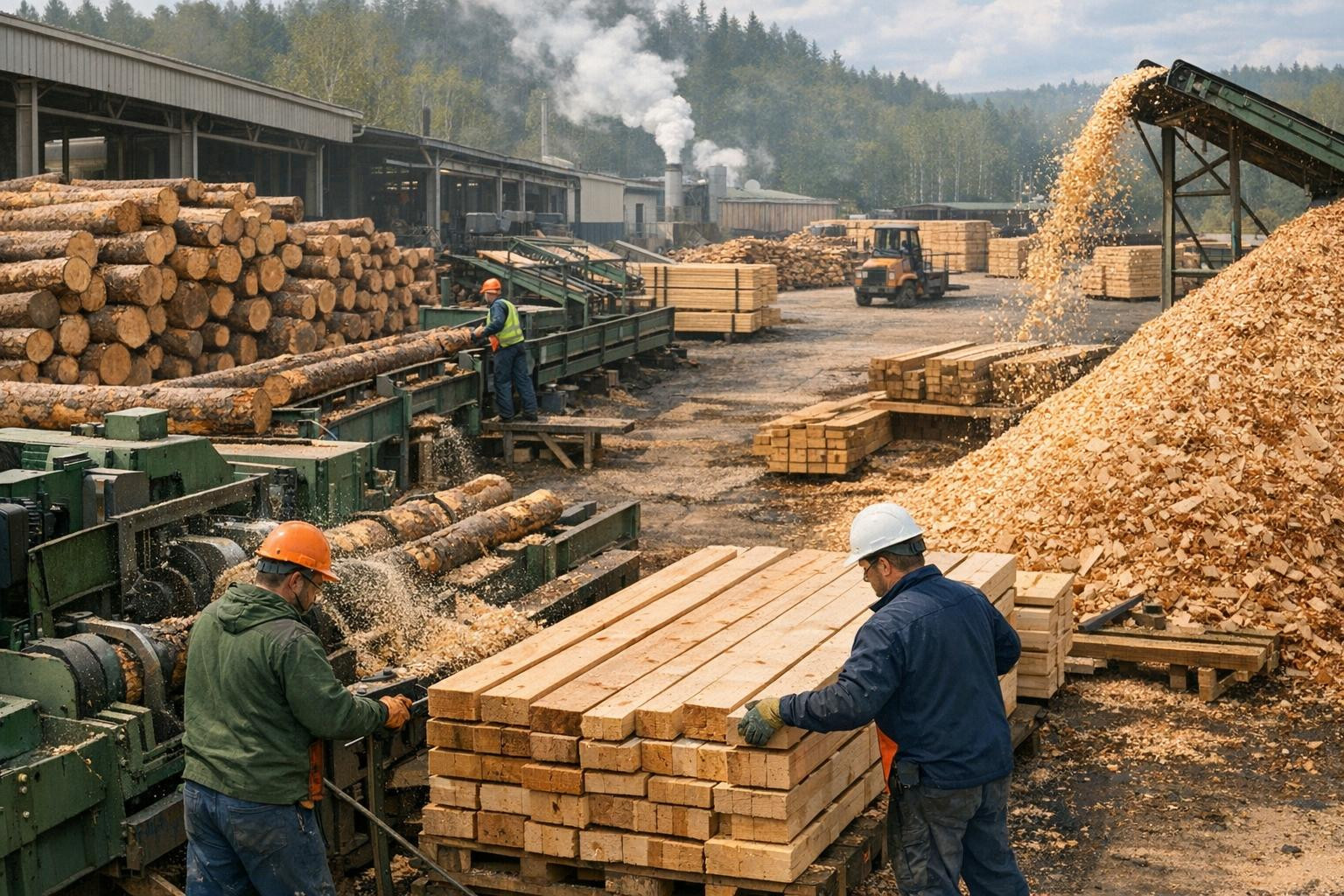 Overview  Professional processing of sawdust and logs combines precise technology and sustainable production method to produce homogeneous sawdust, high-quality