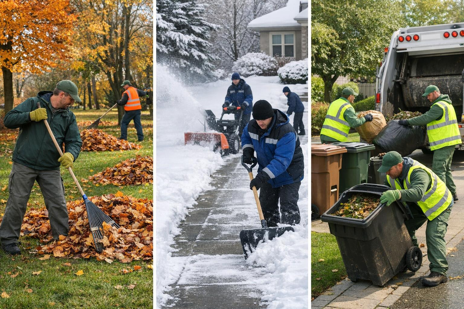 Seasonal care keeps private houses, apartment buildings, public ...