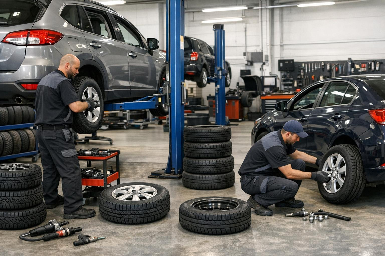 Seasonal tyre exchange  ensures the best driving characteristics and safety of the vehicle in circulation every year. A fast, organised and professional approac