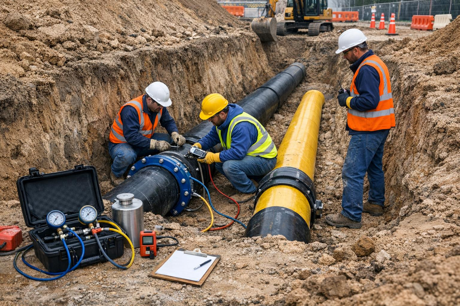 Religible construction of lines that ensure the correct transfer of safety and work     Waterways construction  ,  gas lines construction   and   sewerage lines