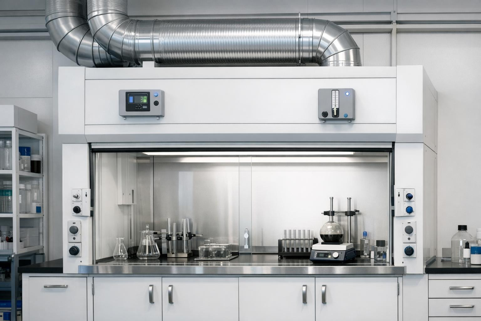 Traction cabinets  ensure controlled removal of chemical vapours and the safety of workers by combining certified safety standards and modern automation solutio