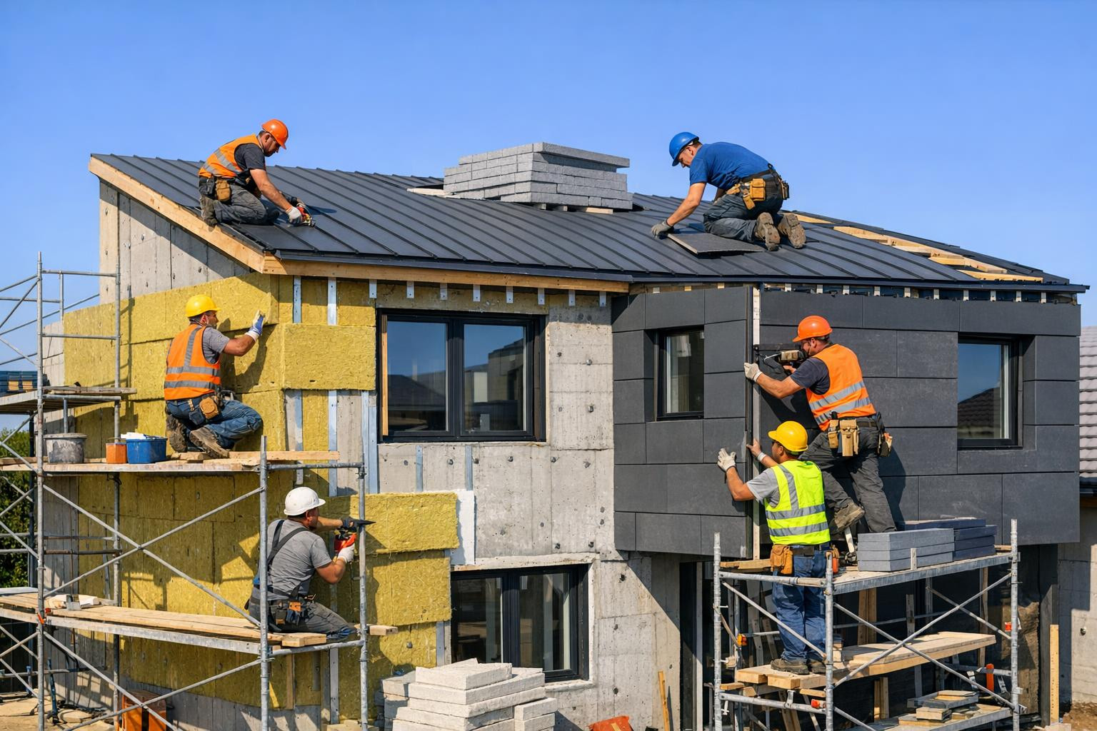 Secure protection and beautiful appearance for all types of buildings    Full roofing and facade work  provides reliable protection against weather and wear and