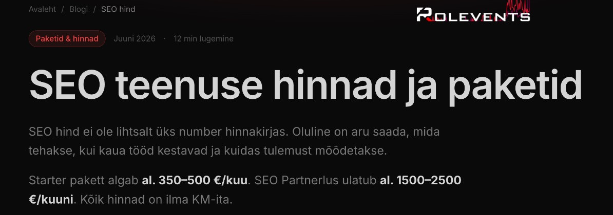 SEO hind ei ole lihtsalt üks number hinnakirjas. Oluline on aru ...