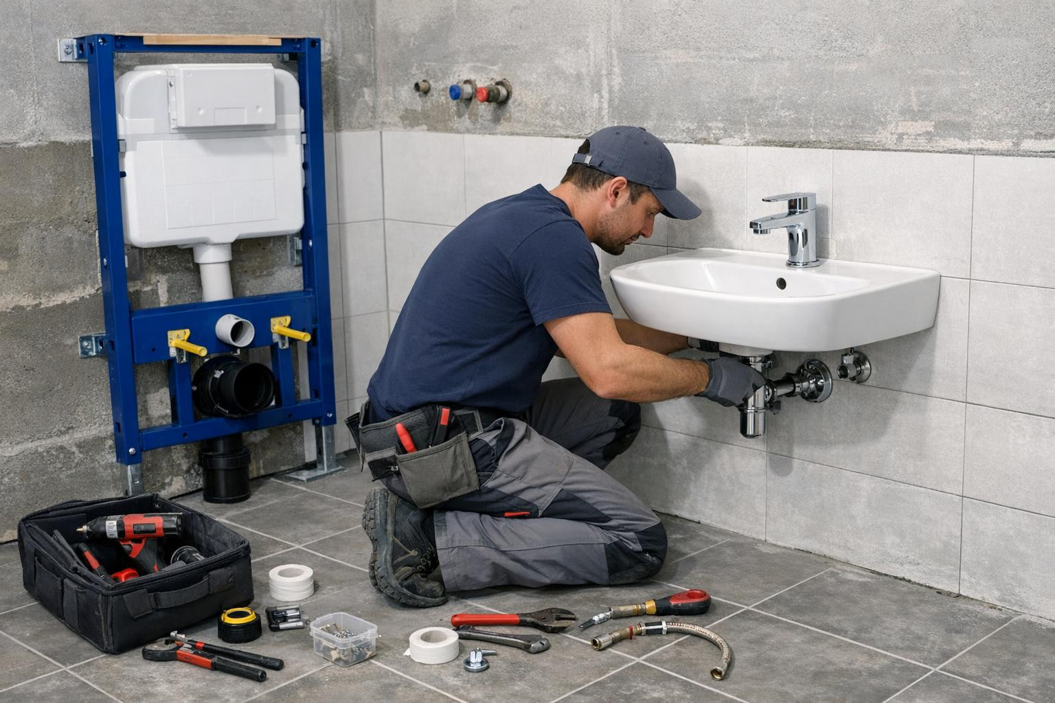 Precision and beauty in each detail Install sinks and toilets ...
