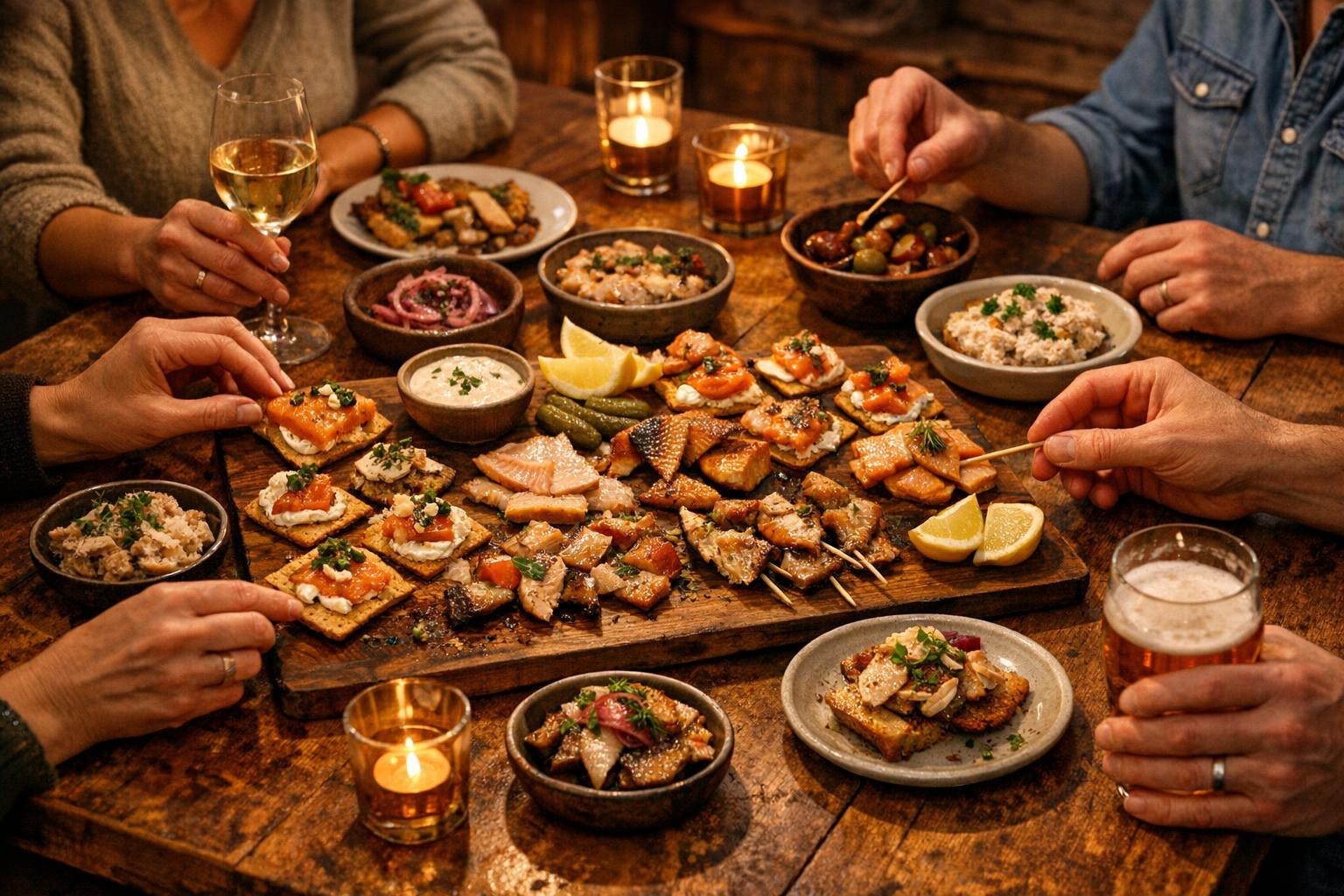 Find out the flavor world of smoked fish    Smoked fish degustation  brings together carefully selected delicacies, masterful pairs of flavours and clear recipe