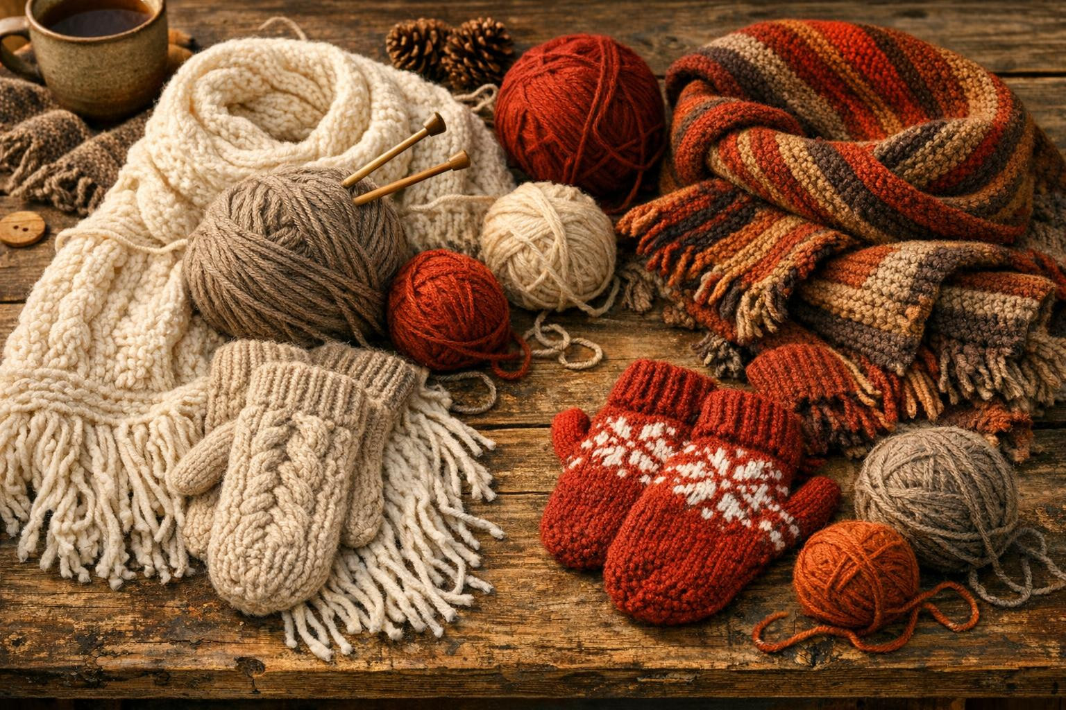 Fine handmade knitwear that generates heat in every day     Handicraft knit   combines timeless beauty and practical functionality: wool shawls, scarves and mit