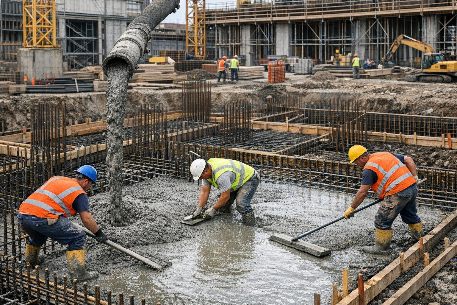 Strong base determines the lifespan of the building.  We offer comprehensive solutions that include foundation construction, concrete works, concrete works and 