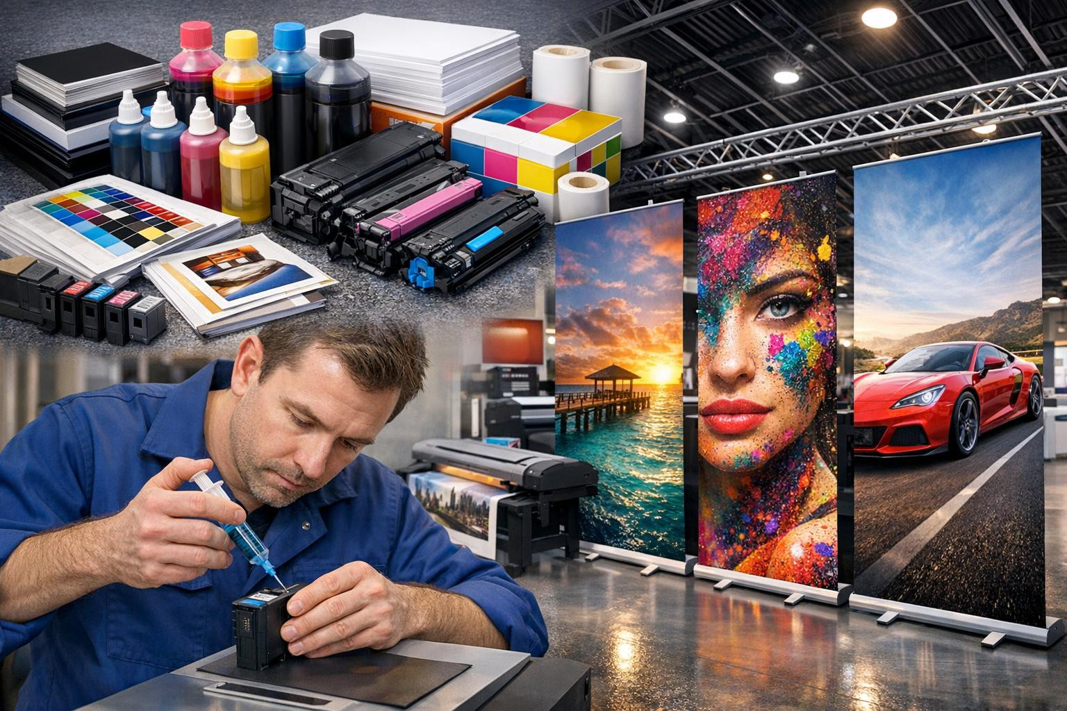 Full solution from printing materials to large-scale advertising products  - a convenient online shop, economical cassette fillings and customised printing serv