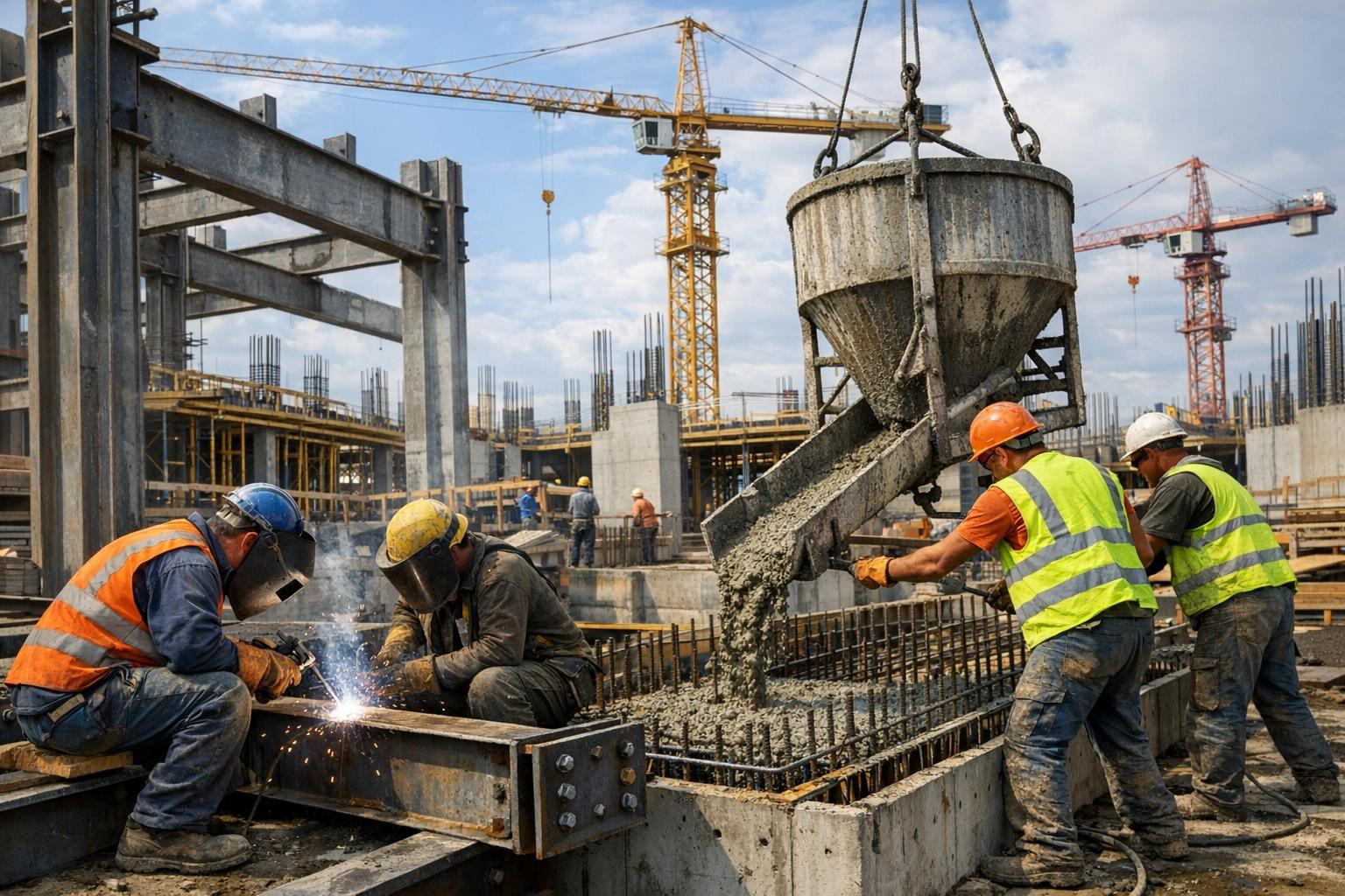 Usaldusväärsed konstruktsioonilahendused igale objektile 
  Metallitööd (teras- ja metallkonstruktsioonid)  ja  betoonitööd ja monoliitkonstruktsioonid  moodust