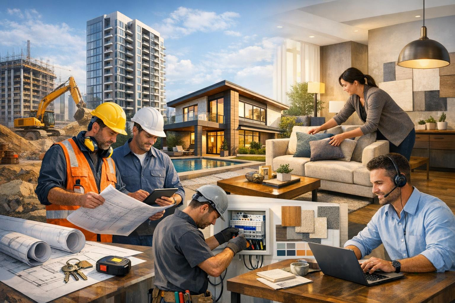 Täislahendused ehituses  ühendavad kinnisvaraarenduse, üldehituse, sisekujunduse, seadmete paigalduse ja pikaajalise kinnisvarahalduse ühe selge protsessiga, mi