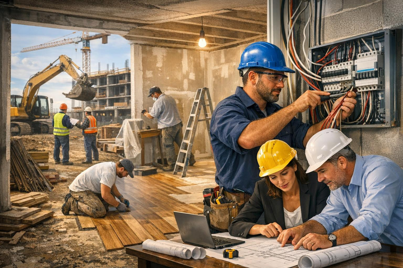 Täisteenused ehituses  ühendavad projekti planeerimise, ehitusjuhtimise, renoveerimise, elektripaigalduse ja kinnisvaraarenduse ühtseks, sujuvalt koordineeritud