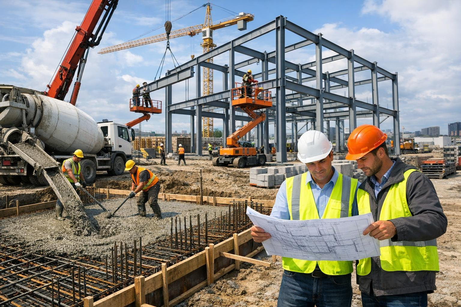 Kogu ehitusprotsess ühe partneri käe all 
  Täisteenusega ehitus  pakub terviklikke ehitusteenuseid tööstus-, infrastruktuuri- ja äriprojektide jaoks. Alustades