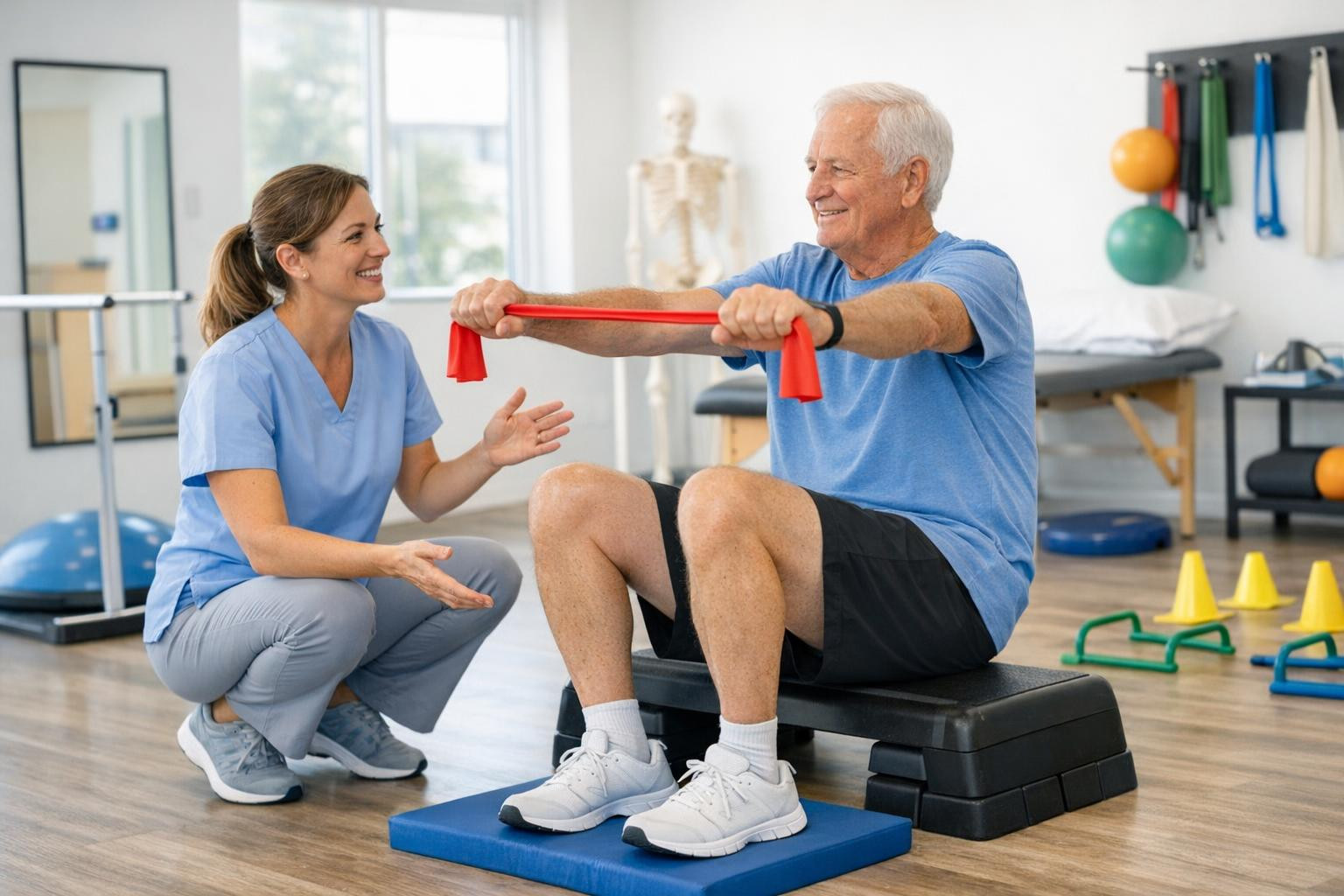 Mida pakutakse 
  Isikupärastatud harjutusravi  ja järgmise taseme  taastusraviharjutused  keskenduvad jõu, tasakaalu ja kõnnitehnika taastamisele. Programm alg