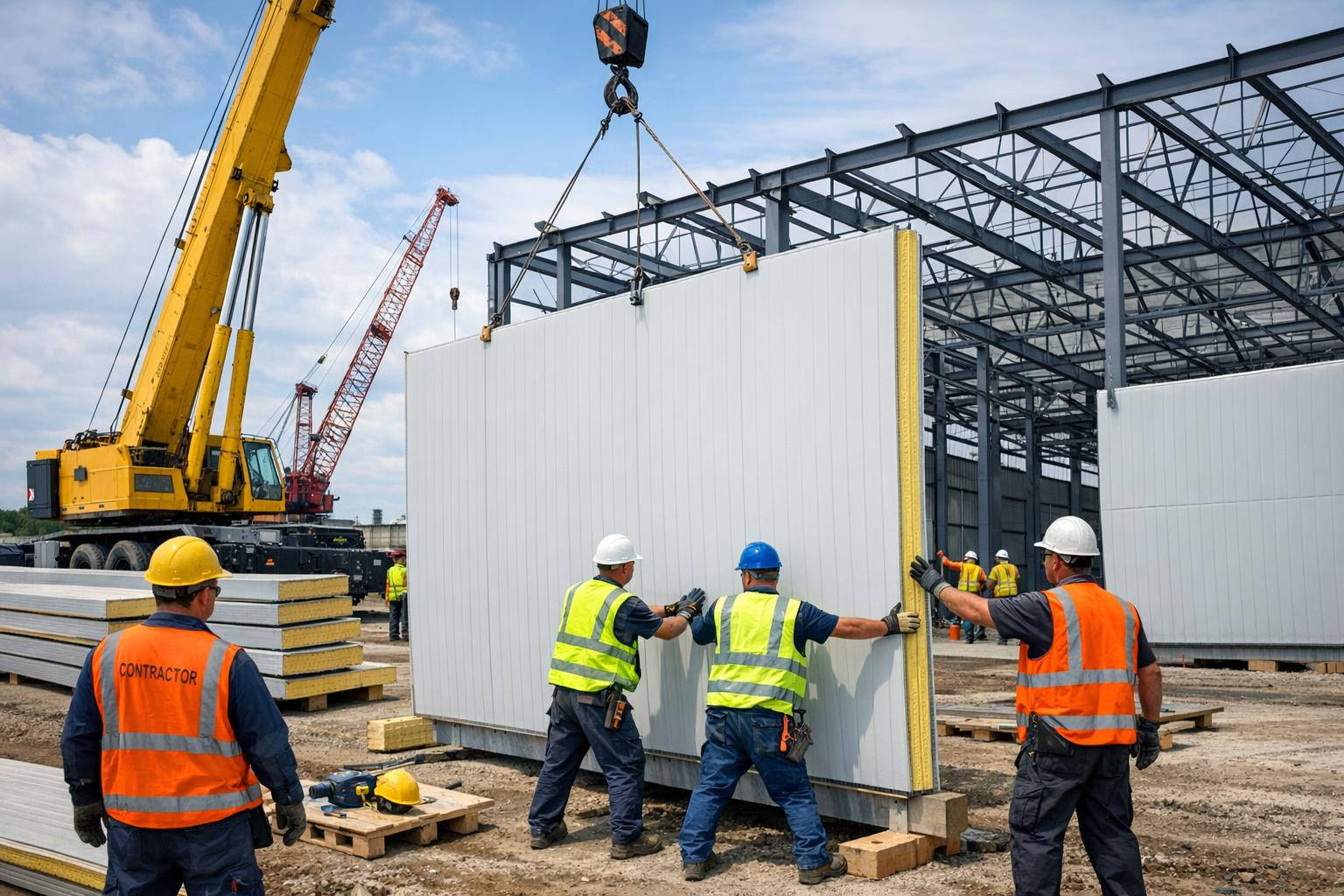 Tugev ja usaldusväärne hoonete montaaž kohal, kus seda vajatakse ...