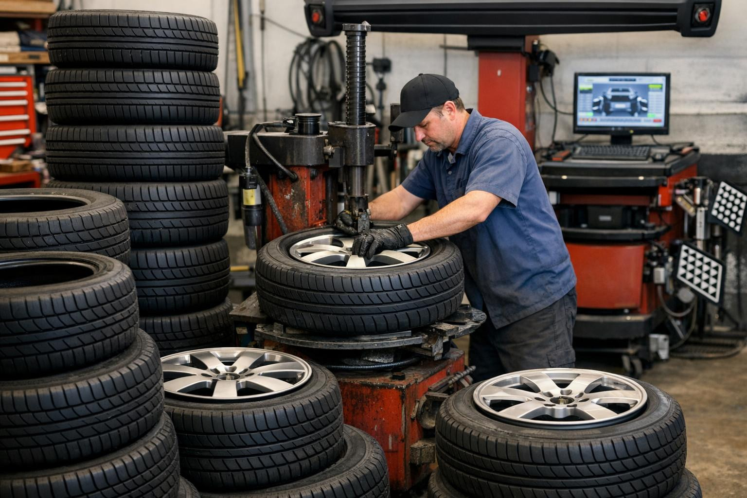 Full tyre and wheel service for comfortable and safe driving     Tyre sales ,  tyre installation ,  wheel balancing  and  bridge regulation  in one place - for 