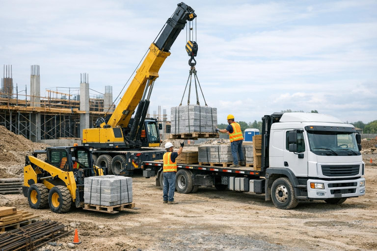 Ühendatud minilaadurite, tõste- ja veoteenused — kiire laadimine, transport ja mahalaadimine ühe partneriga