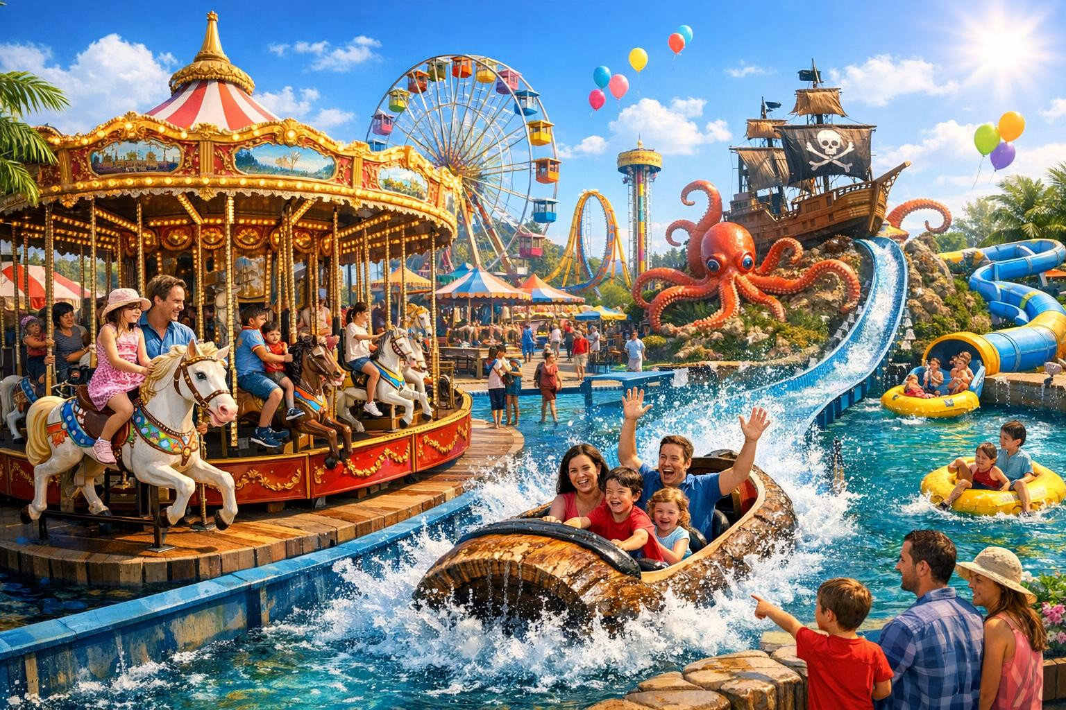 A diverse range of attractions, ranging from classic carousels to adrenaline-rich water trips, creates memorable visitor experience and increases revenue. The d