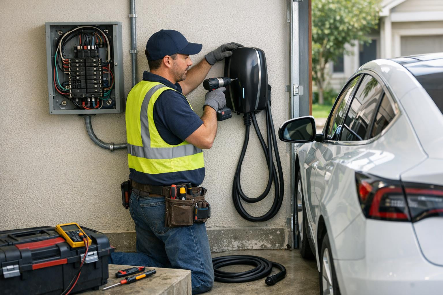 Secure and compliant EV charger installation    VOOL  Auto Charger installation ensures reliable, safe and comfortable charging of electric car in both domestic