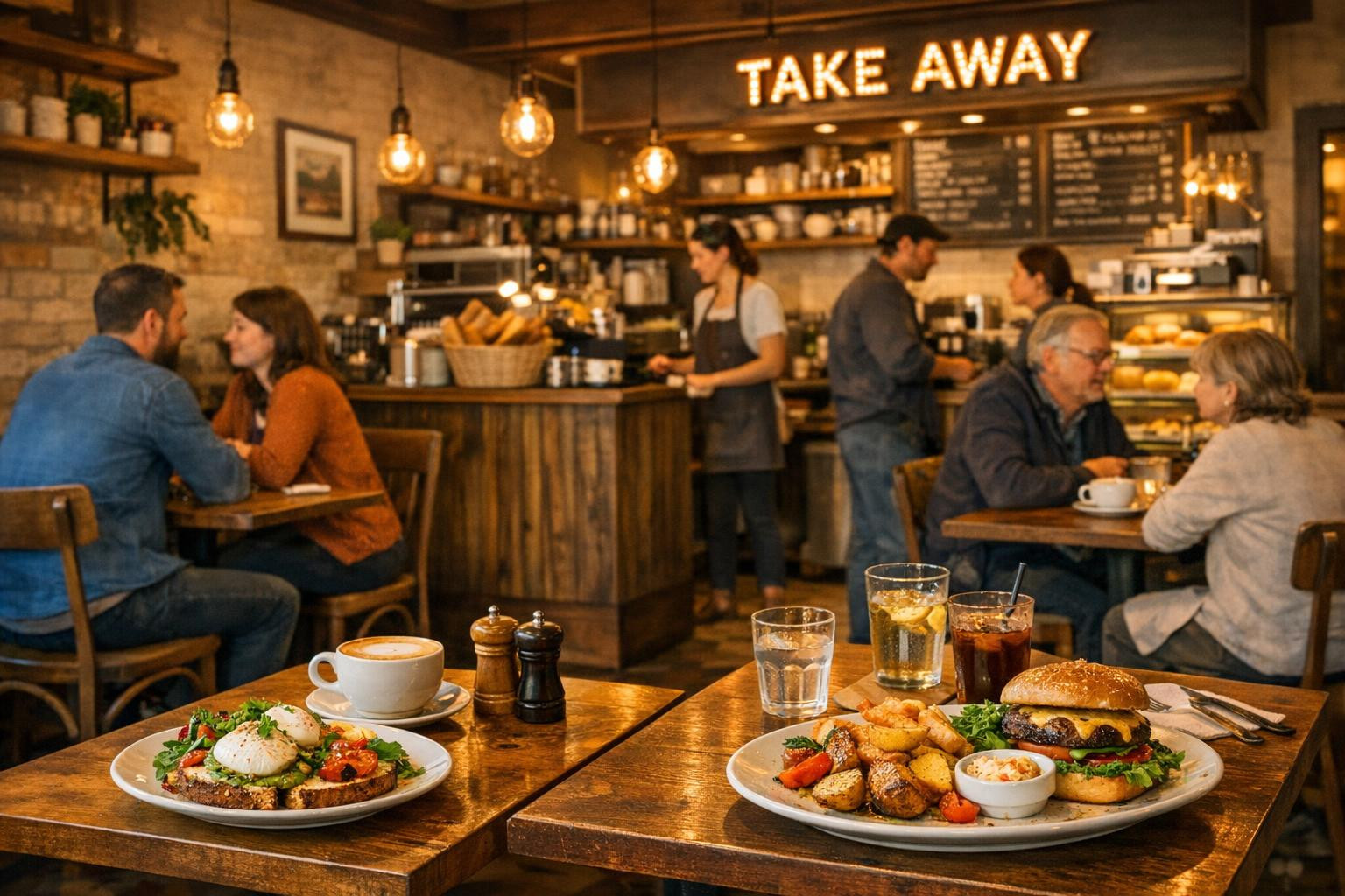 Warm meals and inclusive shopping options   Warm meals  and fast  shopping  solution for locals looking for fresh and delicious food for both on-site eating and