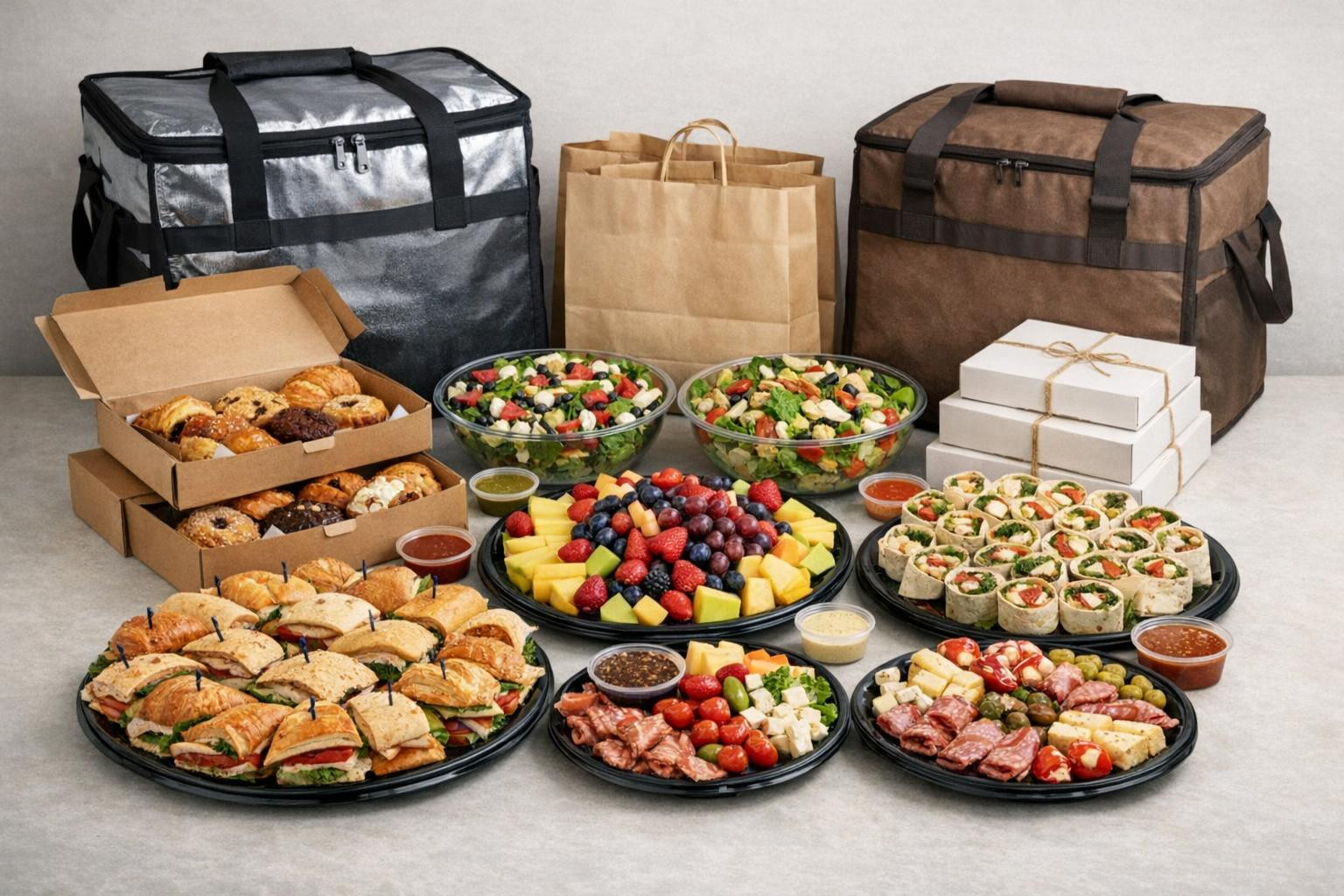 Simple, fast and reliable online order   - fresh lettuce, beautifully prepared snack plates and oven-hot bakery products reach the door or the place of the even