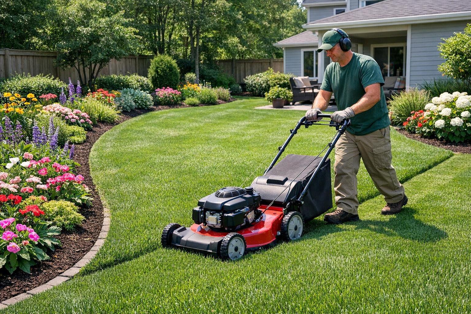 The whole lawn without worries    Regular lawn cutting and trimming of the lawn edges provide a green area that looks cared for every weather. Systemic grassing