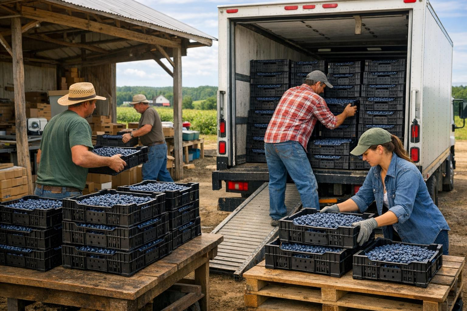 Marjahulkaup   focuses on the reliable and efficient supply of blueberries: regular  fresh deliveries   and optimised logistics  retail deliveries  , which keep