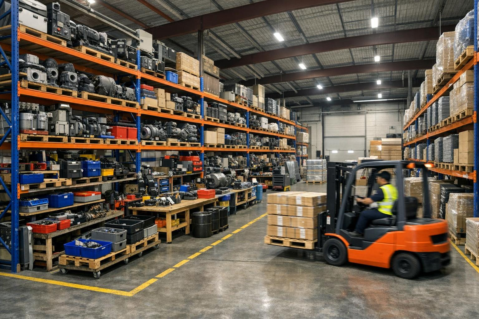 Qualitative wholesale trade  ensures that production stops remain in the past: a wide range of tools and equipment and fast access to machinery parts and spare 