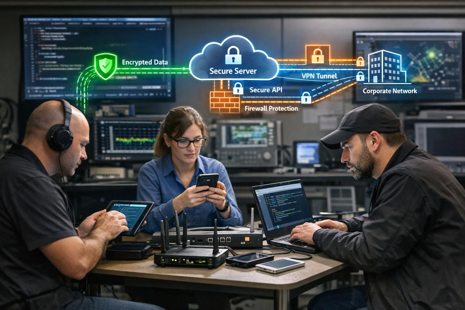 Security that protects connections, data and business    < Wireless and mobile telephony security  provides a comprehensive protection layer that prevents da