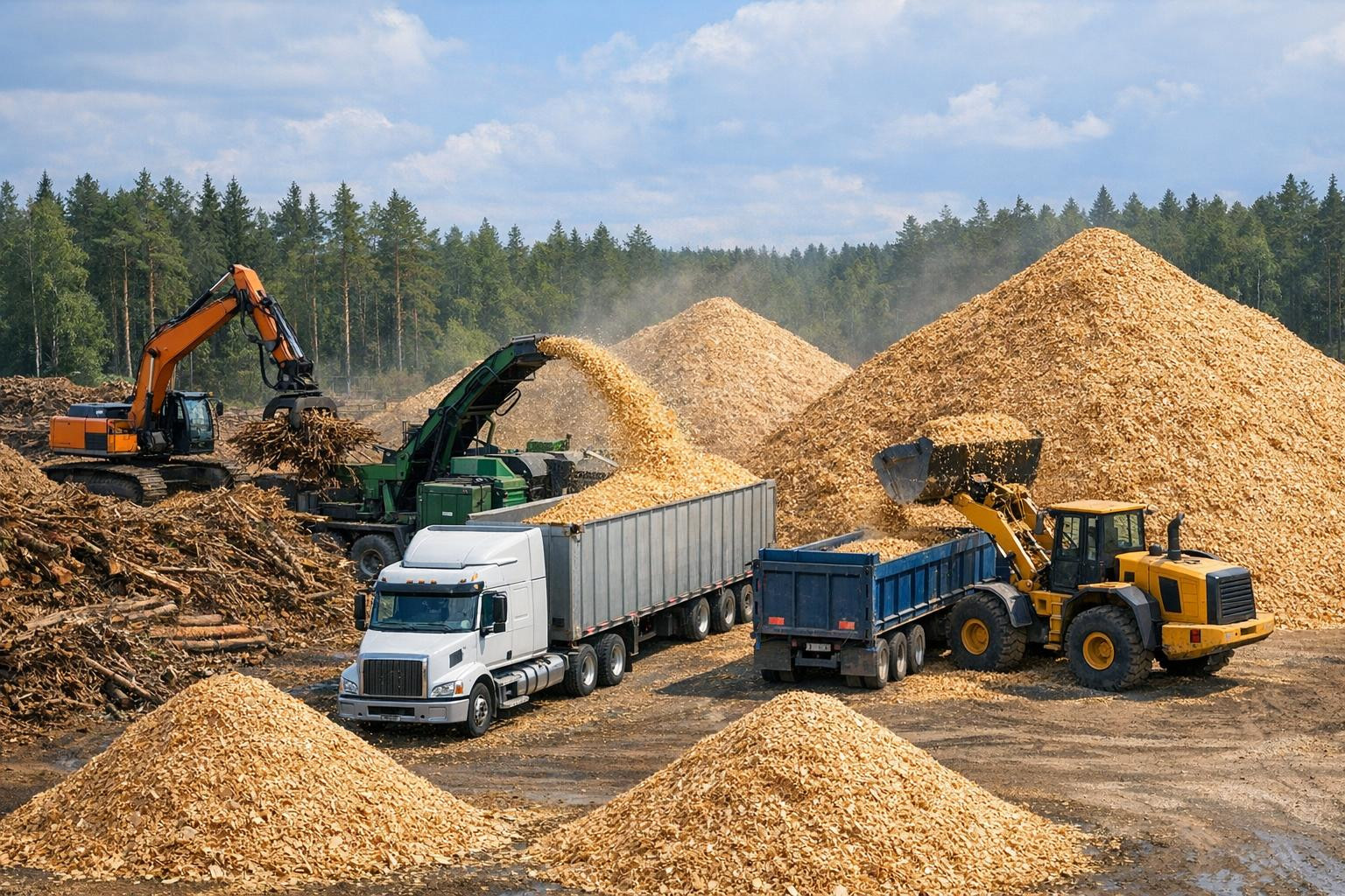 Wood chips as reliable revenue and environmentally friendly resource use    Wood chips combine the harvesting of branches and the disposal of logging waste dire