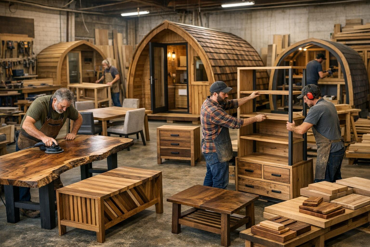Wood solutions combining practicality and durability    < Adapted furniture ,  pod houses ,  external furniture  and  saunapod   for business customers with 