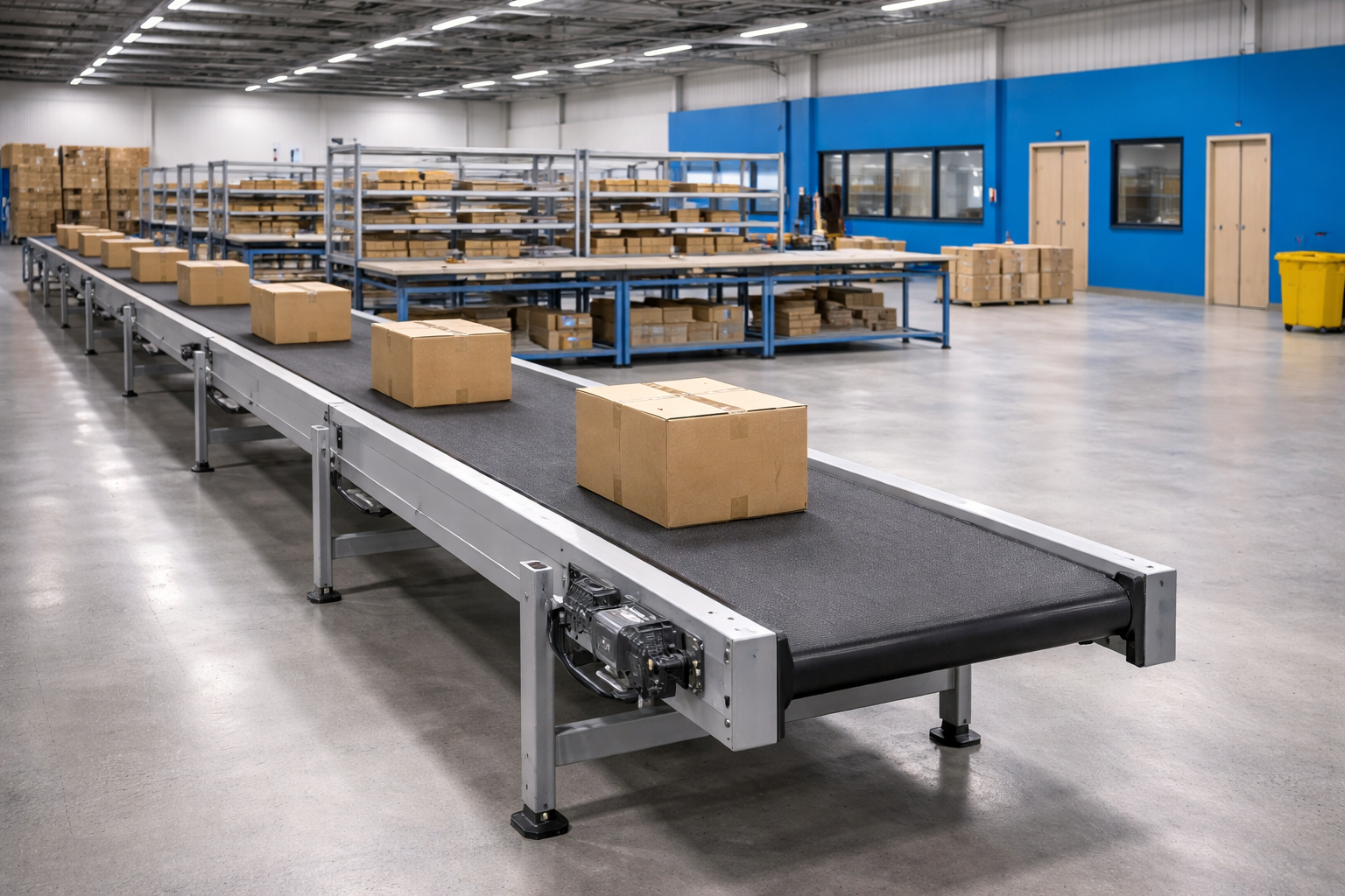 Lintkonveier pakkide sorteerimiskeskuses